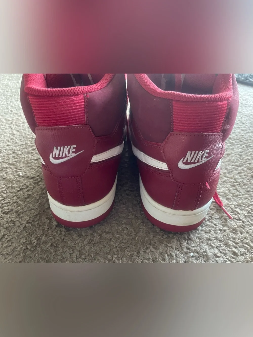 Men’s Nike high top sneakers size 11 red white